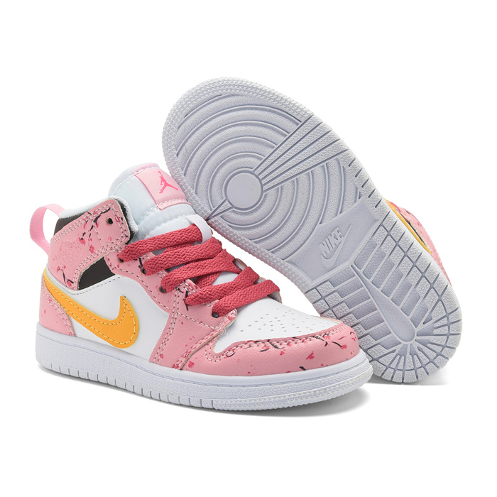 Youth Running Weapon Air Jordan 1 Pink/White Shoes 0120 Youth Running Weapon Air Jordan 1 Pink/White Shoes 0120
